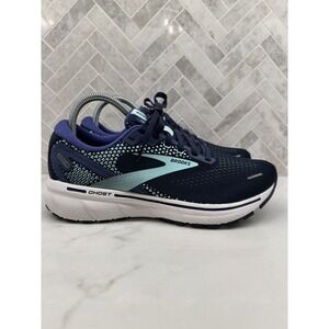 Brooks Ghost 14 Running Shoes Womens Size 8.5B 8.5 B Navy Blue Sneakers Mesh